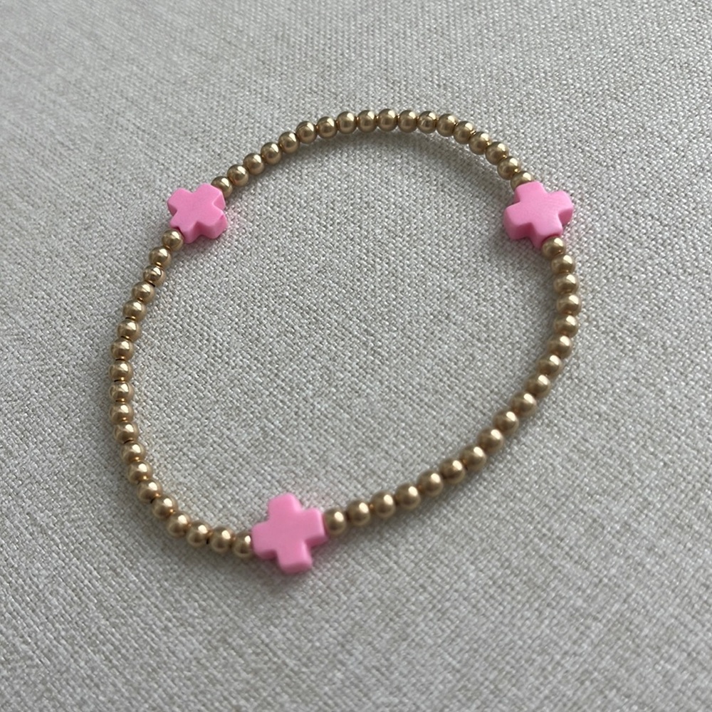 Enewton signature cross gold pattern-  2mm bead bracelet